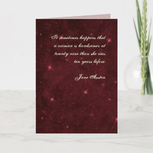 Cartão Jane Austen Quote Birthday Card CUSTOMIZED