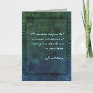 Cartão Jane Austen Quote Birthday Card CUSTOMIZED
