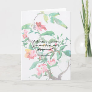 Cartão Jane Austen Watercolor Roses Quote Greeting Card