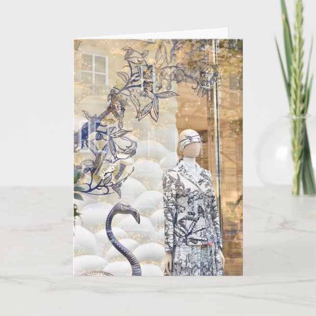 Cartão Janela de Natal Comprando Estação Festiva de Londr (Frente)