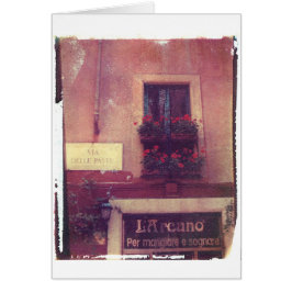 Cartão Janela de Roma com gerânio