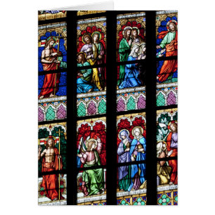 Cartão Janela de vidro colorido manchado 2/3