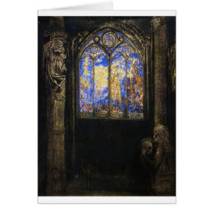 Cartão Janela de vidro contida por Odilon Redon