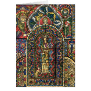 Cartão Janela de Vidro da Igreja, Arquitetura Vintage