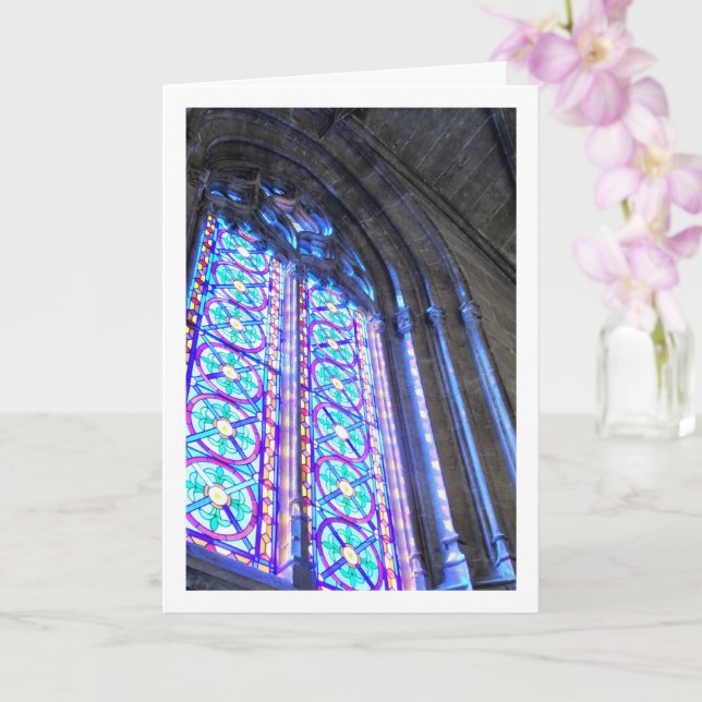 Cartão Janela de Vidro da Llotja de la Seda, Valência, Es (Orquídea)