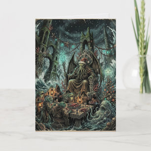 Cartão Jantar de Natal de Cthulhu Lovecraft