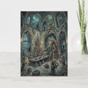 Cartão Jantar de Natal de Cthulhu Lovecraft Horror