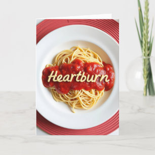 Cartão Janto Birthday Heartburn Spaghetti