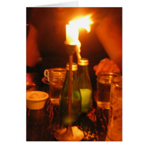 Cartão janto de luz de vela