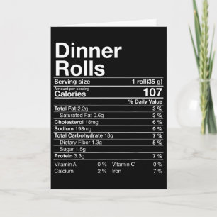 Cartão Janto Rolls Nutrição Fatos Ação Graças Ofertas Tu