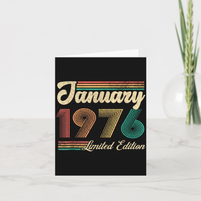 Cartão January Birthday Est 1976 Limited Edition Vintage  (Frente)