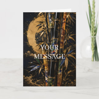 Cartão Japanese Bamboo Gold Art Personalized Card