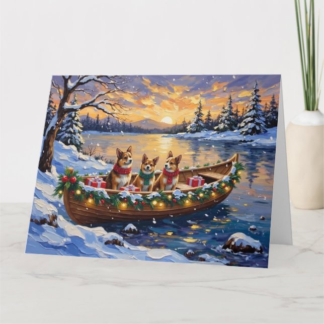 Cartão Japanese Chin Christmas Boat Holiday (Frente)