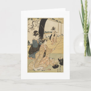 Cartão Japanese Females practicing archery c. 1798
