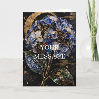 Cartão Japanese Hydrangea Gold Art Personalized Card