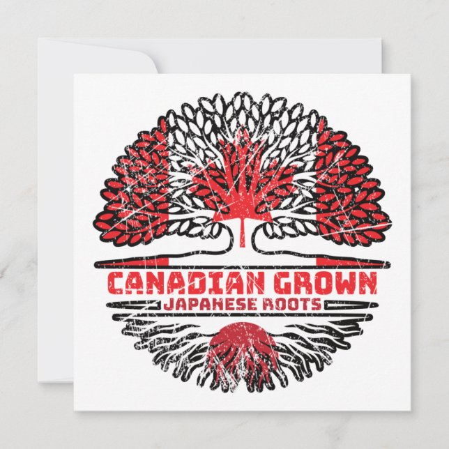 Cartão Japão - Canadá, Canadá, Canadá - Bandeira de Raíze (Frente)