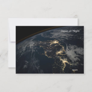 Cartão Japão no Night, Foto do ISS pela NASA