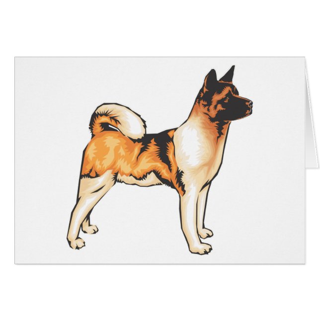 Cartão Japonês Akita (Frente Horizontal)