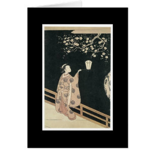 Cartão japonês antigo da arte