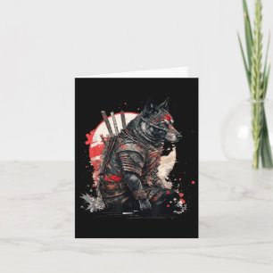 Cartão Japonês Samurai Ninja Dog Kawaii Tattoo Graphic