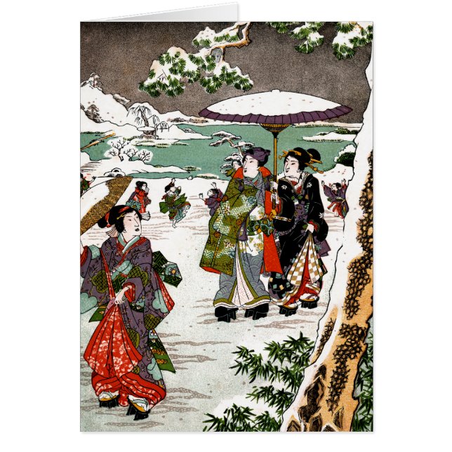 Cartão Japonês Snowscape (Frente)