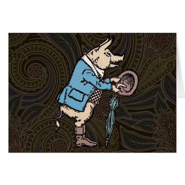 Cartão Jaqueta de porcos Porquinhos Óptica Formal (Frente Horizontal)