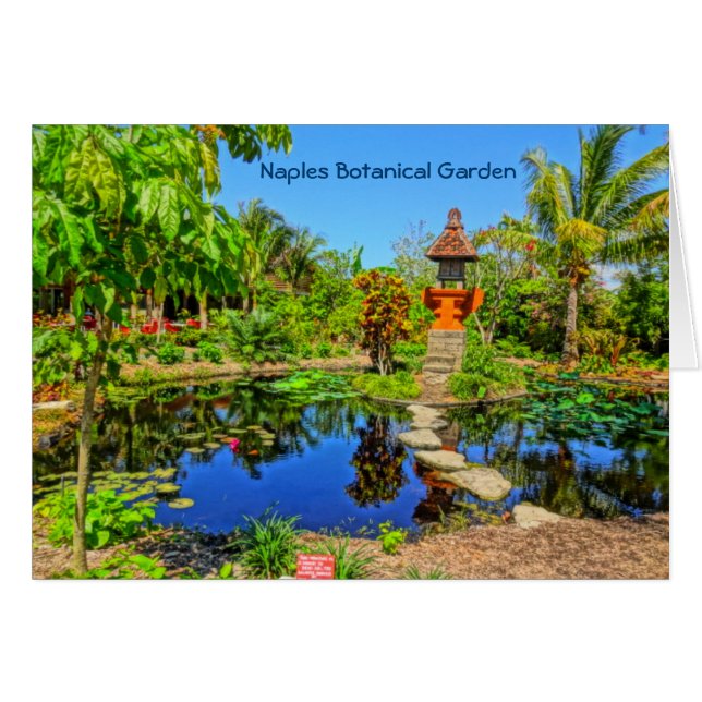 Cartão Jardim Asiático - Jardim Botânico de Nápoles, FL (Frente horizontal)