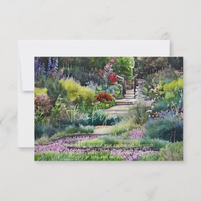 Cartão Jardim botânico de aquarela personalizável (Frente)