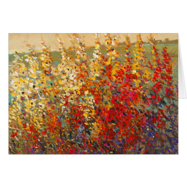 Cartão Jardim Brilhante Mural de Primavera Wildflower (Frente Horizontal)