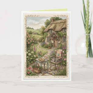 Cartão Jardim Country Boho Folk Carta de Arte
