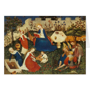 Cartão Jardim da arte medieval do Éden