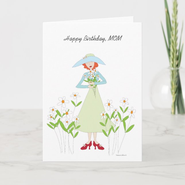 Cartão Jardim de Aniversário para a mãe (Frente)