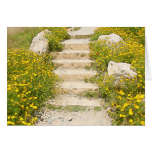 Cartão Jardim de aquarela