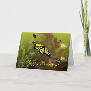 Cartão Jardim de Borboleta 2, Parabéns!