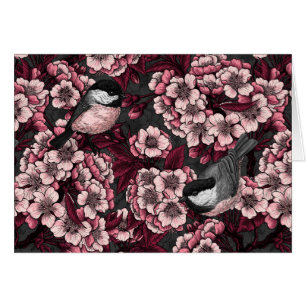 Cartão Jardim de cereja noturno