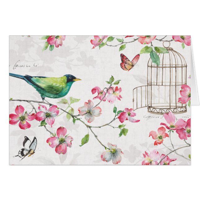 Cartão Jardim de Dogwood (Frente Horizontal)