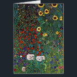 Cartão Jardim de Fazenda Gustav Klimt com Girassóis<br><div class="desc">Gustav Klimt</div>