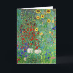 Cartão Jardim de Fazenda Gustav Klimt com pintura de gira<br><div class="desc">Jardim de Fazenda Gustav Klimt com Sunflower Vintage Floral Art Nouveau</div>