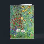 Cartão Jardim de Fazenda Gustav Klimt com pintura de gira<br><div class="desc">Jardim de Fazenda Gustav Klimt com Sunflower Vintage Floral Art Nouveau</div>