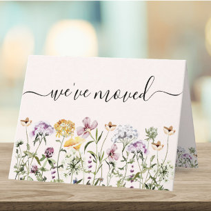 Cartão Jardim de Flores Silvestres em Aquarela Endereço d