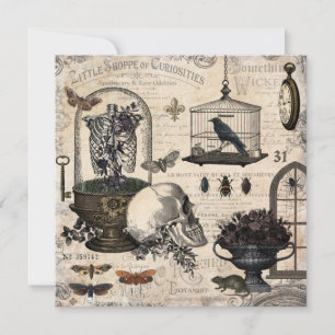 Cartão Jardim de Halloween Moderno Vintage