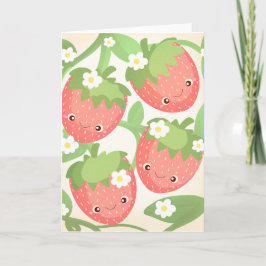 Cartão Jardim de Morango Fofo
