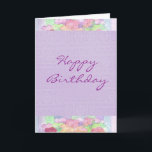 Cartão Jardim do amor perfeito da lavanda da aguarela do<br><div class="desc">Uma pintura da aguarela de um jardim do amor perfeito do primavera.  Encontre este design no cabeçalho e nos artigos de papelaria demasiado.</div>