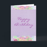 Cartão Jardim do amor perfeito da lavanda da aguarela do<br><div class="desc">Uma pintura da aguarela de um jardim do amor perfeito do primavera.  Encontre este design no cabeçalho e nos artigos de papelaria demasiado.</div>