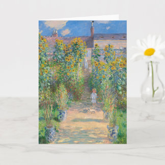 Cartão Jardim do Artista em Vétheuil por Claude Monet