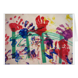 Cartão Jardim do handprint das crianças