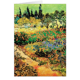 Cartão Jardim Flor com Caminho de Vincent van Gogh