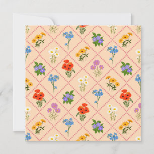 Cartão Jardim Harlequim de Flores Silvestres