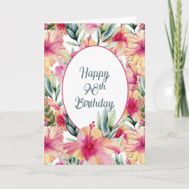 Cartão Jardim Hibiscus para o 98º aniversário