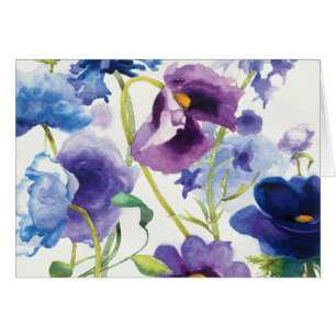 Cartão Jardim misturado azul e roxo